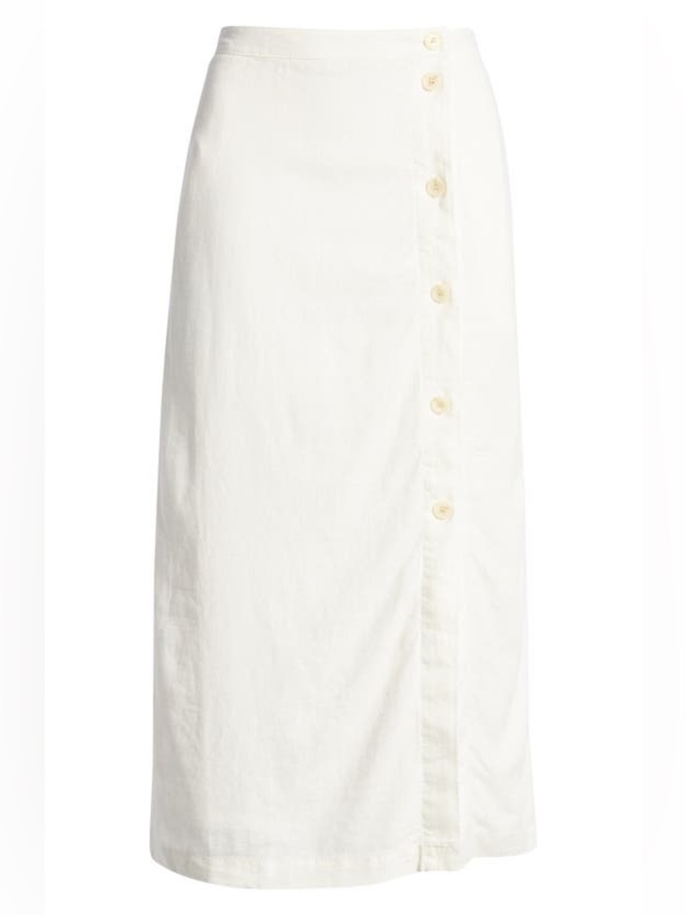 Treasure & Bond Cream Button-Front Midi Skirt